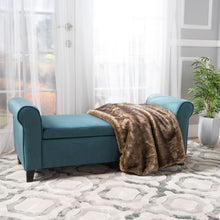 Load image into Gallery viewer, Hayes - Armed Storage Bench With Rolled Arms And Button Tufting
