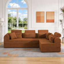 Load image into Gallery viewer, Modern L-Shape Modular Sectional Sofa, Compressed Design
