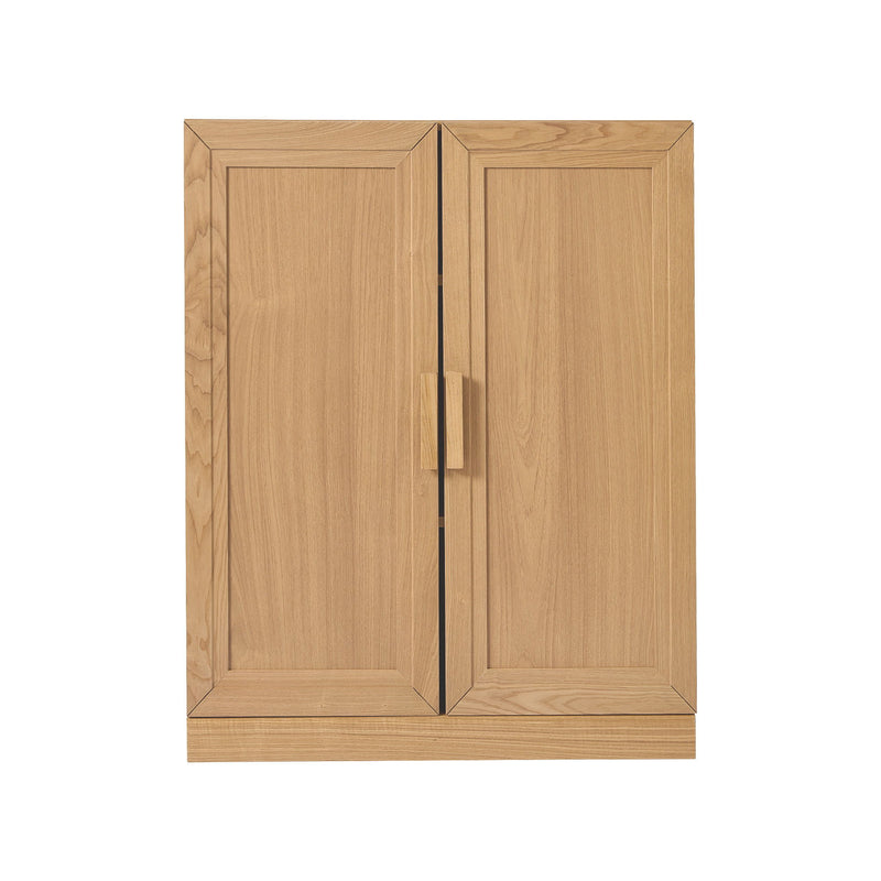 Wood Corner Accent Cabinet With Two Doors (Set of 2) - Natural
