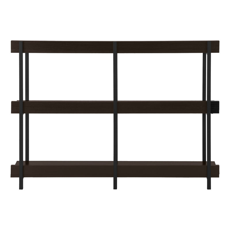 Frame Console Table With Three Shelves - Brown / Brown