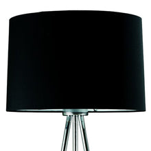 Load image into Gallery viewer, Tripod Floor Lamp With Black Fabric Drum Shade - Silver
