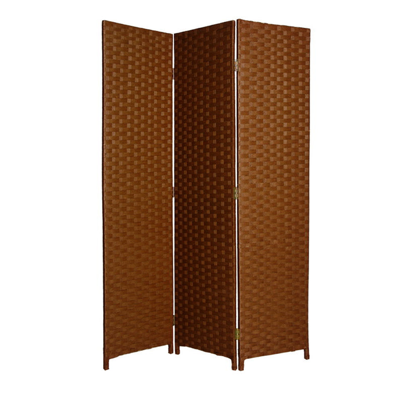 Wood 3 Panel Screen - Dark Brown