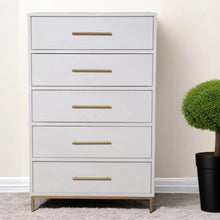 Load image into Gallery viewer, Solid Wood, Five Drawer Chest - White
