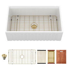 Load image into Gallery viewer, Workstation, Single Bowl Apron Front Kitchen Sink - White
