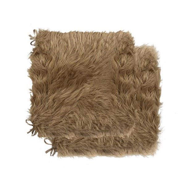 Cozy Faux Fur Chair Pads (Set of 2) - Tan