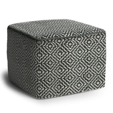 Load image into Gallery viewer, Briella - Square Woven Outdoor / Indoor Pouf - Gray / White
