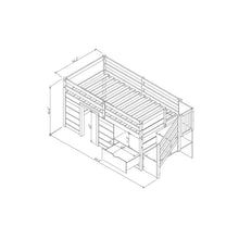 Load image into Gallery viewer, Low Loft Bed With Stair, Drawer, And Shelf
