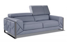 Load image into Gallery viewer, Italian Leather Sofa Silver Legs - Gray
