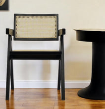 Load image into Gallery viewer, Wood Open Back Dining Arm Chair - Natural / Black
