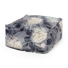 Load image into Gallery viewer, Hazel - Large Square Pouf With Flower Print
