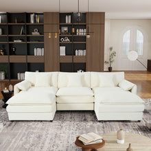Load image into Gallery viewer, Modern Comfy Deep Seat Modular Sectional Sofa Cloud Couch With Ottoman
