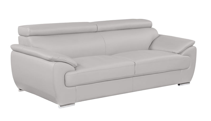 Top Grain Leather Sofa - Light Gray