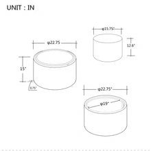 Load image into Gallery viewer, Nesting Ottomans, Round Coffee Table &amp; Bench With Tray (Set of 2)
