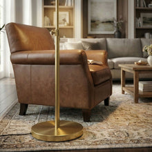 Load image into Gallery viewer, Verve - Floor Lamp With On / Off Switch Adjustable LED Round Base - Gold
