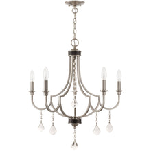 Load image into Gallery viewer, 27'' Five-Light Dimmable Chandelier With Shades - Nickel
