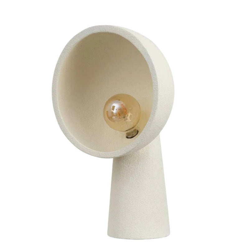 Geometric Table Lamp With Globe Shade - Cream