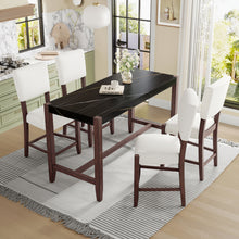 Load image into Gallery viewer, 5 Piece Counter Height Dining Set, Bar Table With 4 Upholstered Chairs
