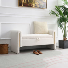 Load image into Gallery viewer, Modern Teddy Upholstered Large Bed End Bench With Arms And Storage
