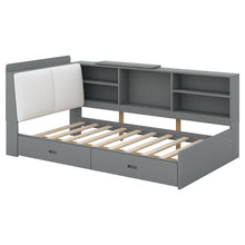 Load image into Gallery viewer, Platform Bed With Storage Headboard, Shelves And 2 Drawers

