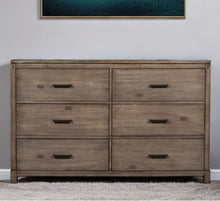 Load image into Gallery viewer, Solid Six Drawer Double Dresser - Gray
