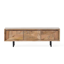 Load image into Gallery viewer, TV Stand With 3 Cabinets For TVs Up To 59&quot; - Natural
