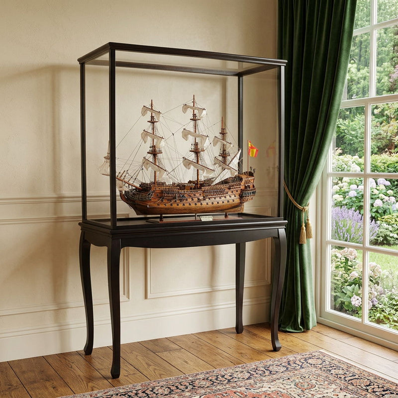Hand Painted San Felipe Large Floor Display Model Boat - Brown