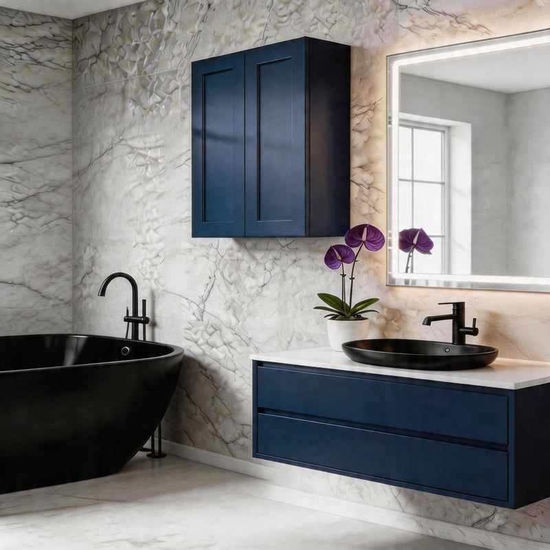 Shaker Wall Cabinet With Soft Close Hinges, Adjustable Shelves, Double Door