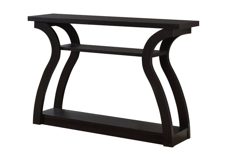 Floor Shelf Console Table With Storage - Espresso
