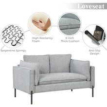 Load image into Gallery viewer, 2 Piece Sofa Sets Modern Linen Fabric Upholstered  Loveseat and 3 Seat Couch Set Furniture for Different Spaces,Living Room,Apartment(2+3 seat)
