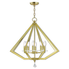 Load image into Gallery viewer, 28" Eight Light Dimmable Chandelier With Shades - Brass
