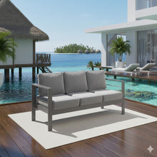 Load image into Gallery viewer, All-Weather Patio Sofa With Cushions, 3 Seat Outdoor Couch
