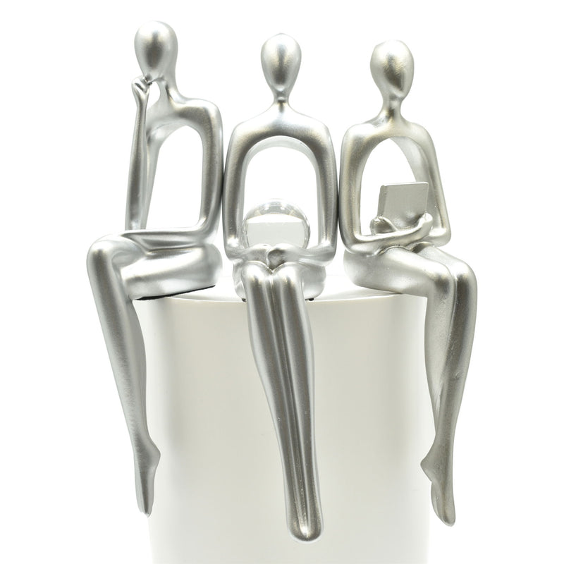 People Tabletop Sculpture (Set of 3) - Silver