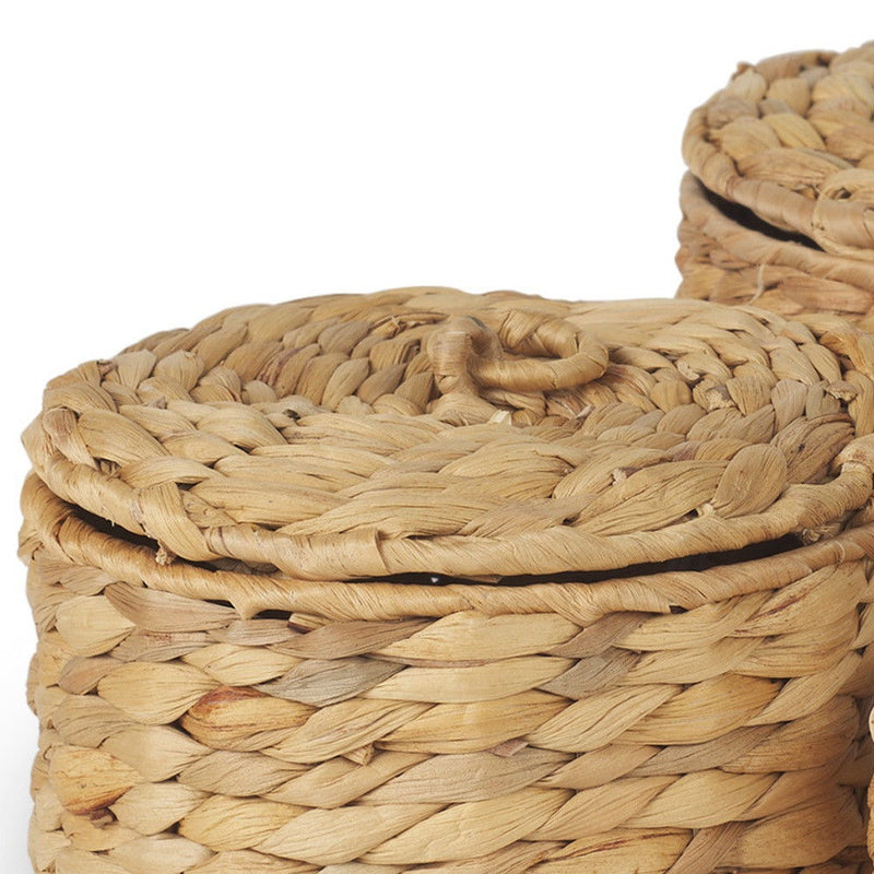Fabric Decorative Box Tabletop Sculpture (Set of 3) - Brown