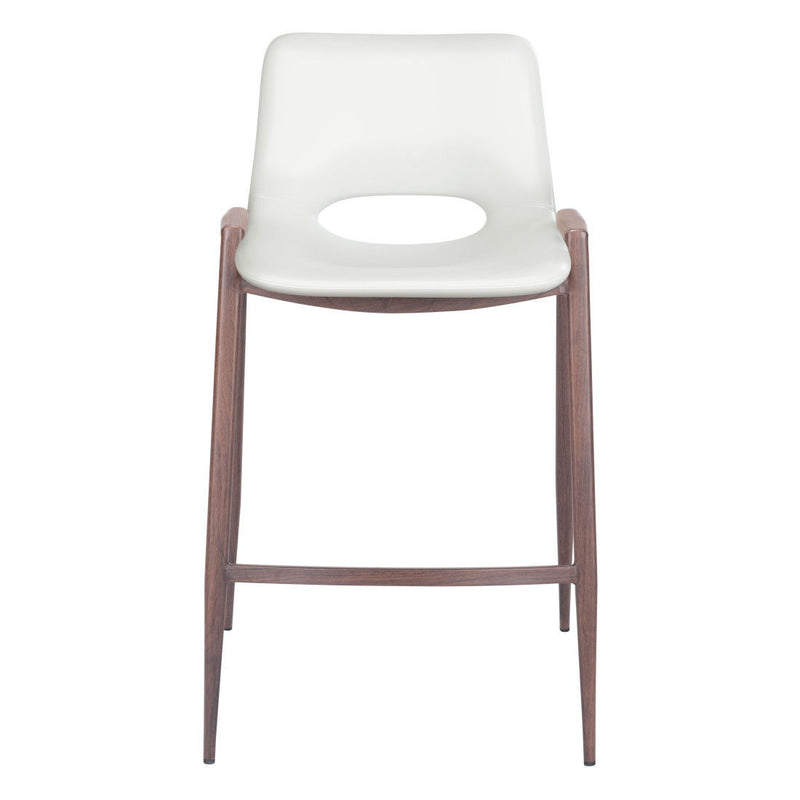 Steel Low Back Counter Height Bar Chairs (Set of 2) - White And Brown