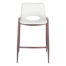 Load image into Gallery viewer, Steel Low Back Counter Height Bar Chairs (Set of 2) - White And Brown
