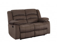 Load image into Gallery viewer, Microfiber Manual Reclining Loveseat - Brown
