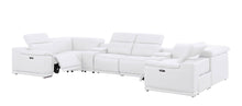 Load image into Gallery viewer, Leather Modular U-Shaped Eight Piece Corner Sectional With Console - White

