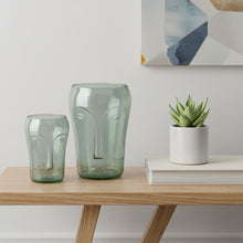 Load image into Gallery viewer, Modern Abstract Faces Table Vases (Set of 2) - Light Green
