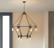 Load image into Gallery viewer, Twelve Light Metal Dimmable Chandelier - Brown / Black
