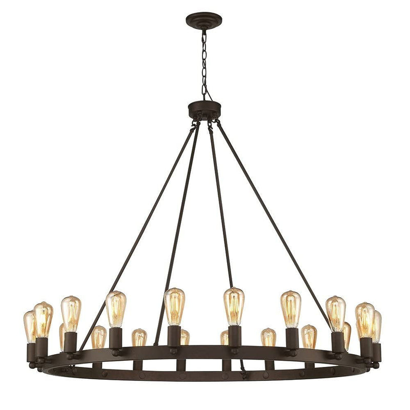 Candle Style Multi Light Metal Dimmable Chandelier - Bronze