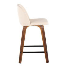 Load image into Gallery viewer, Toriano - Mid Century Modern Fixed Height Counter Stool With Swivel With Square Footrest (Set of 2)
