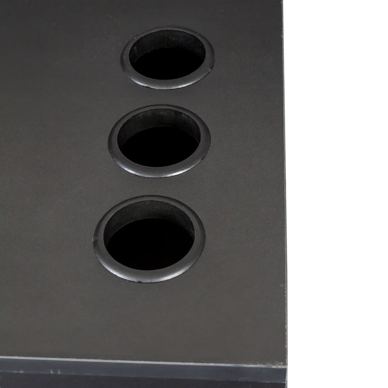 Wood Mirrored Two Drawer Vanity Table - Black