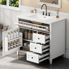 Load image into Gallery viewer, Bathroom Vanity With Sink, Cabinet With 3 Drawers And Adjustable Shelf
