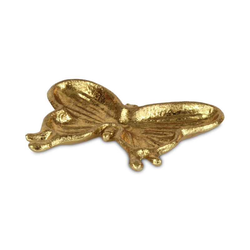 6" Cast Iron Butterfly Handmade Trinket Tray - Gold