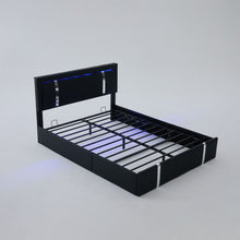 Load image into Gallery viewer, Upholstered Platform Bed Frame With Adjustable LED Headboard, USB C-Charging, Hydraulic Lift

