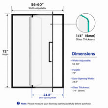 Load image into Gallery viewer, Semi-Frameless Pivot Hinged Shower Door, Reversible Design
