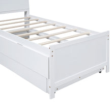 Load image into Gallery viewer, Twin Size Platform Bed with Storage LED Headboard, Twin Size Trundle and 3 Drawers, White
