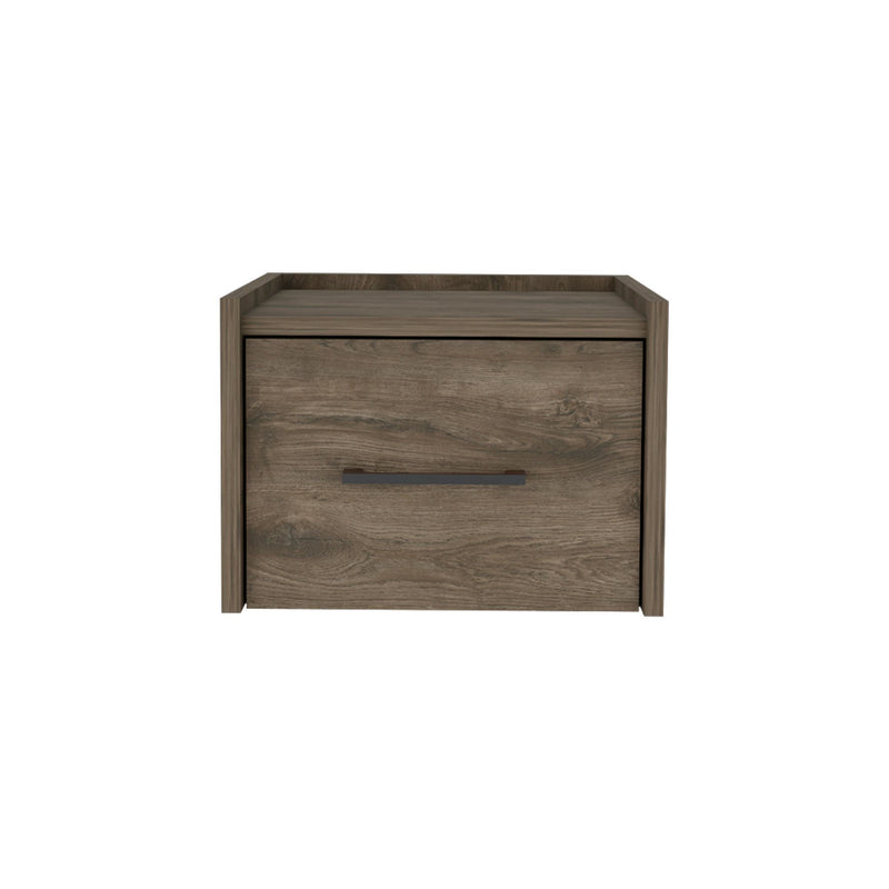 Wood One Drawer Floating Nightstand (734197) - Brown