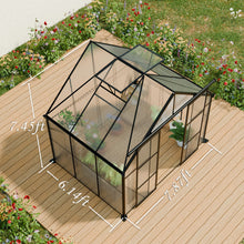 Load image into Gallery viewer, Double Door Polycarbonate house Raised Base And Anchor Aluminum Heavy Duty Walk In houses For Outdoor Backyard In All Season
