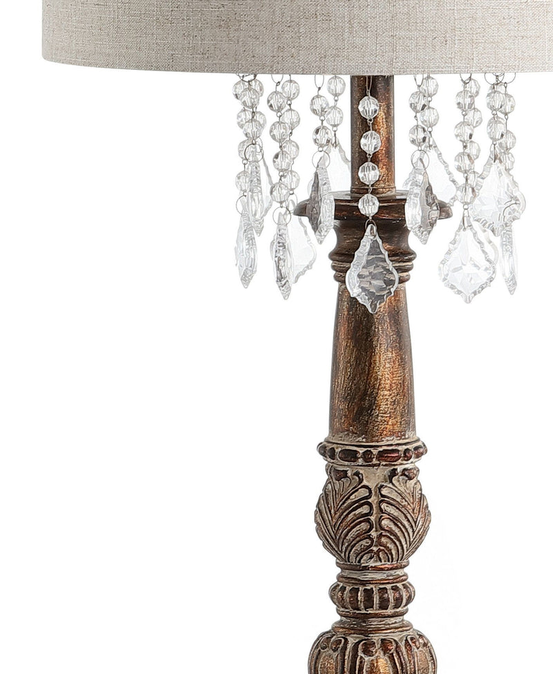 34" Novelty Table Lamp With Drum Shade - Brown